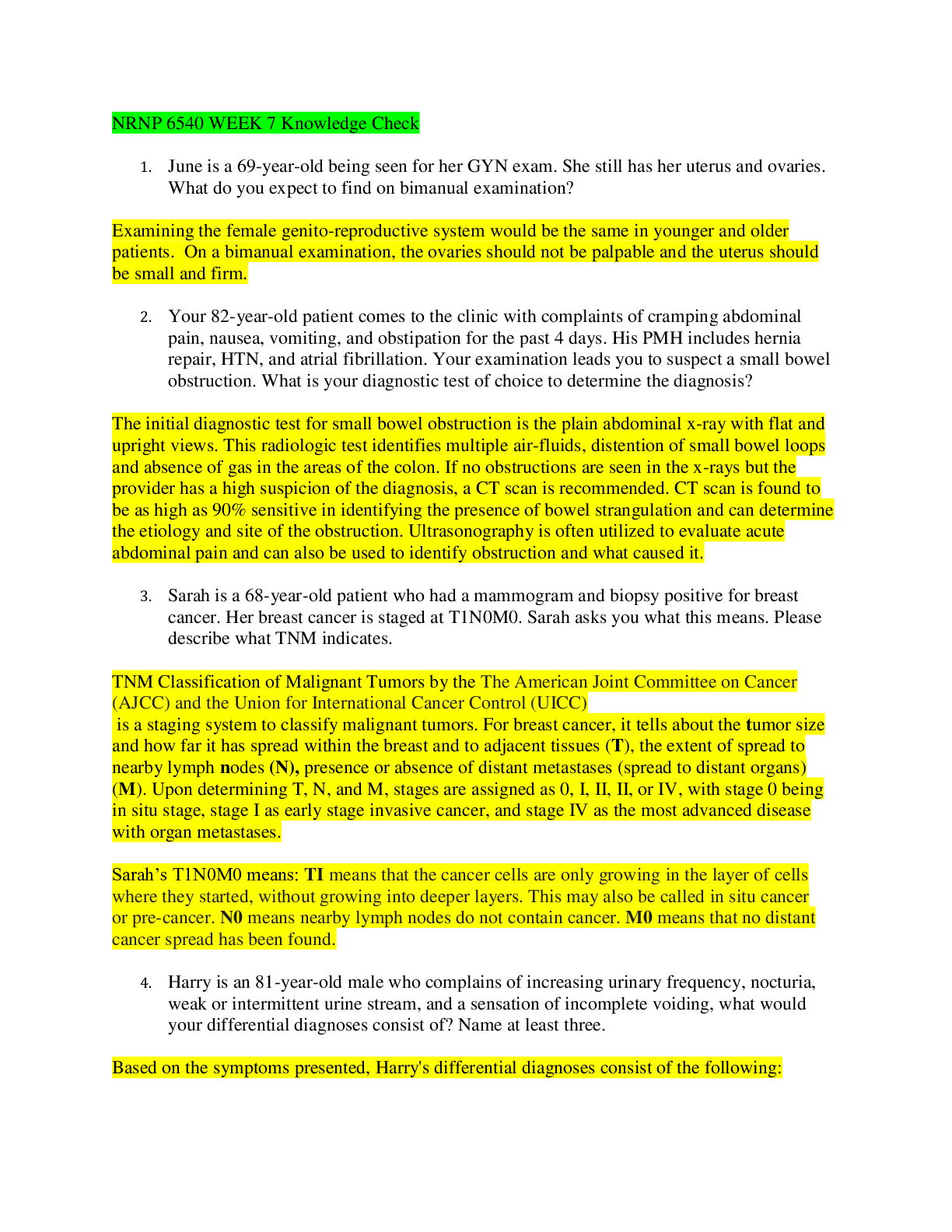 Preview of NRNP 6540 WEEK 7 Knowledge Check